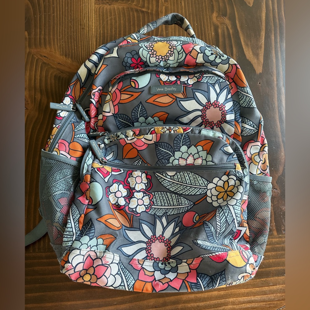 Vera Bradley Gray Floral Backpack